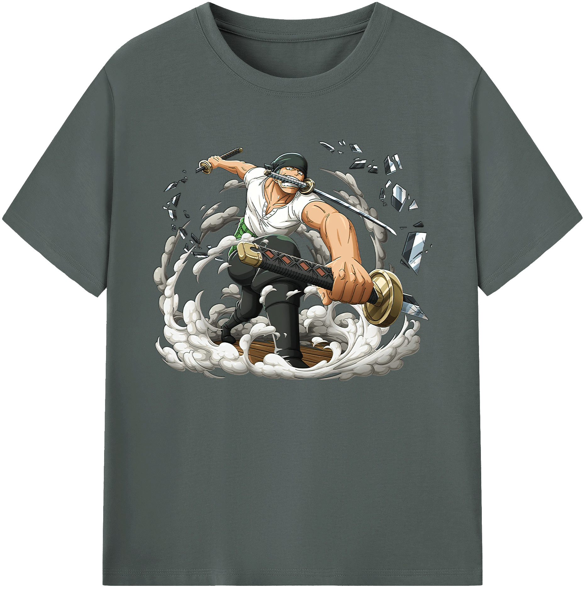 ワンピース ロロノア・ゾロ ONE PIECE Roronoa Zoro 綿100％ メンズ半袖Tシャツ｜肌触りやわらか＆通気性